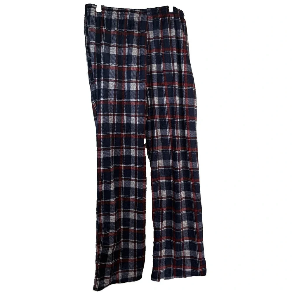 Polo Assn Sleepwear L Men Bottoms Plaid Velour Pyjama Loungewear Christmas Pony